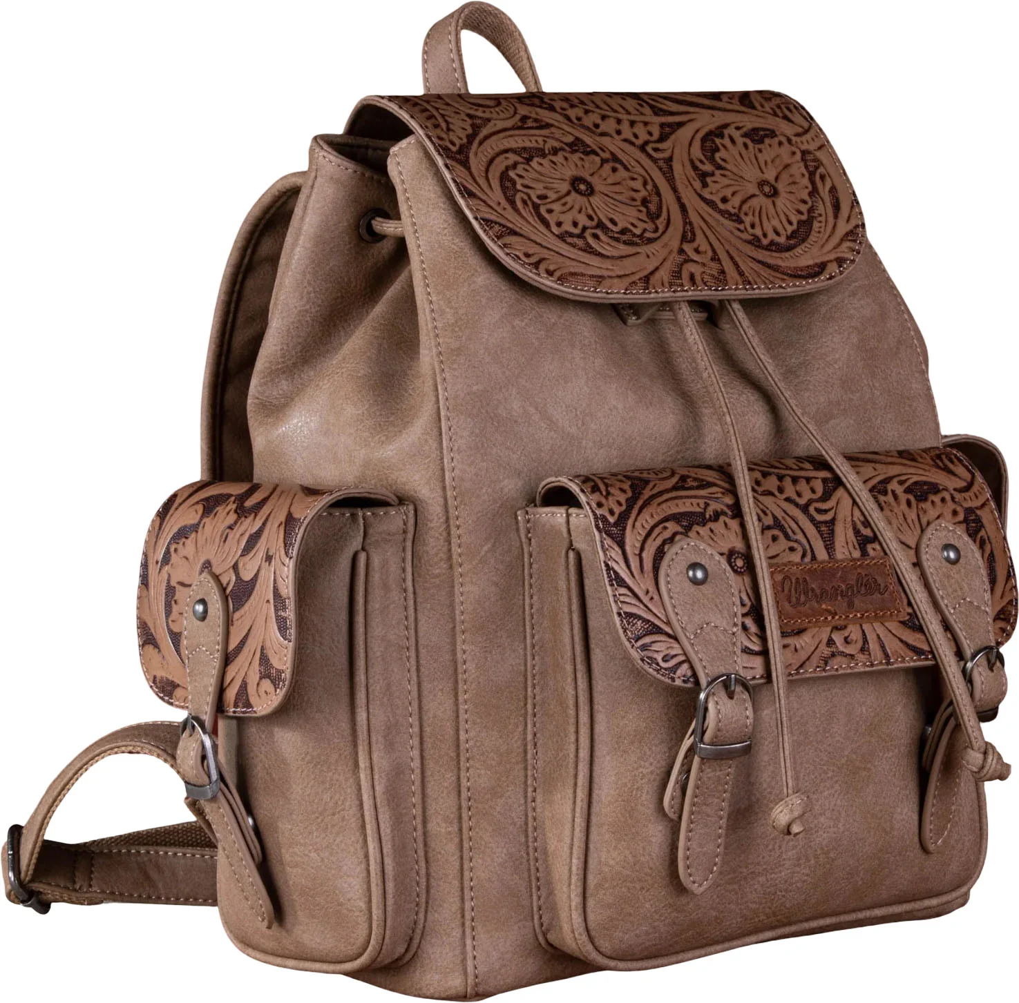 Wrangler - Womens Vintage Floral Tooled Backpack - Image 10
