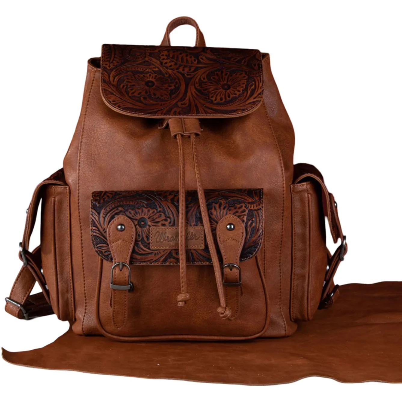 Wrangler - Womens Vintage Floral Tooled Backpack - Image 3