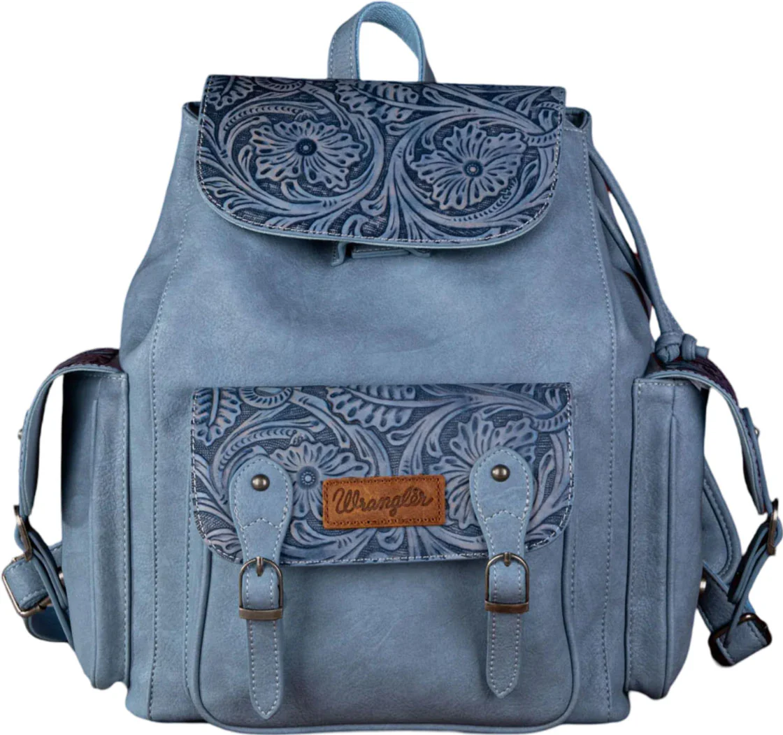 Wrangler - Womens Vintage Floral Tooled Backpack - Image 7