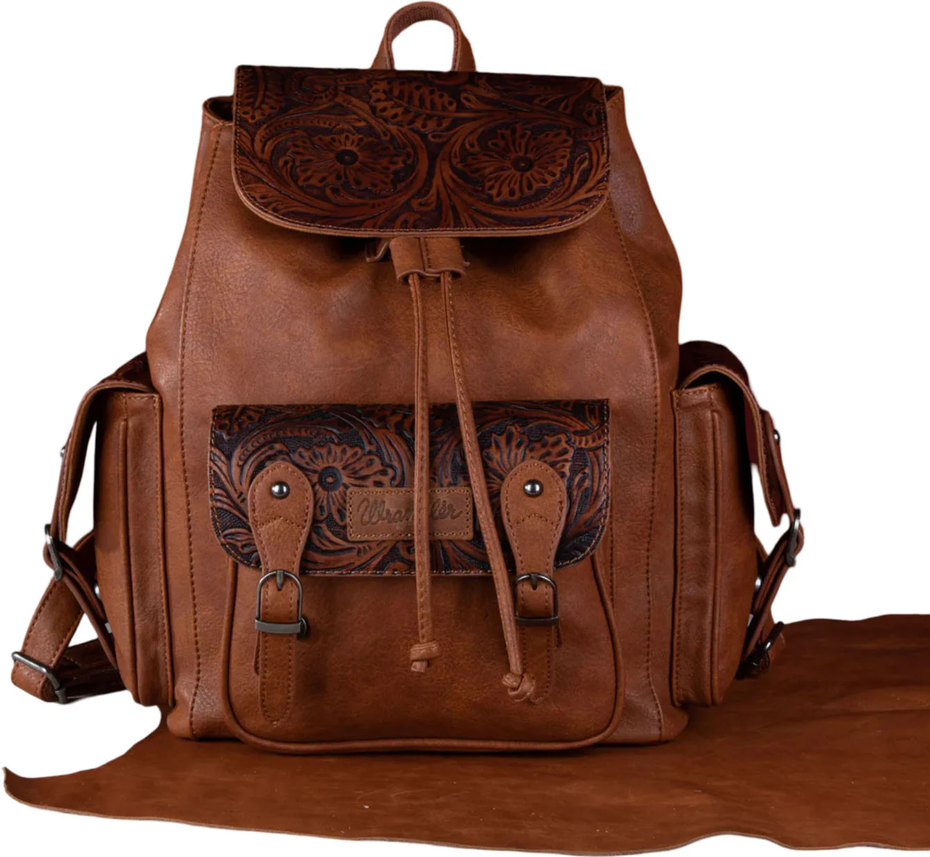 Wrangler - Womens Vintage Floral Tooled Backpack - Image 8
