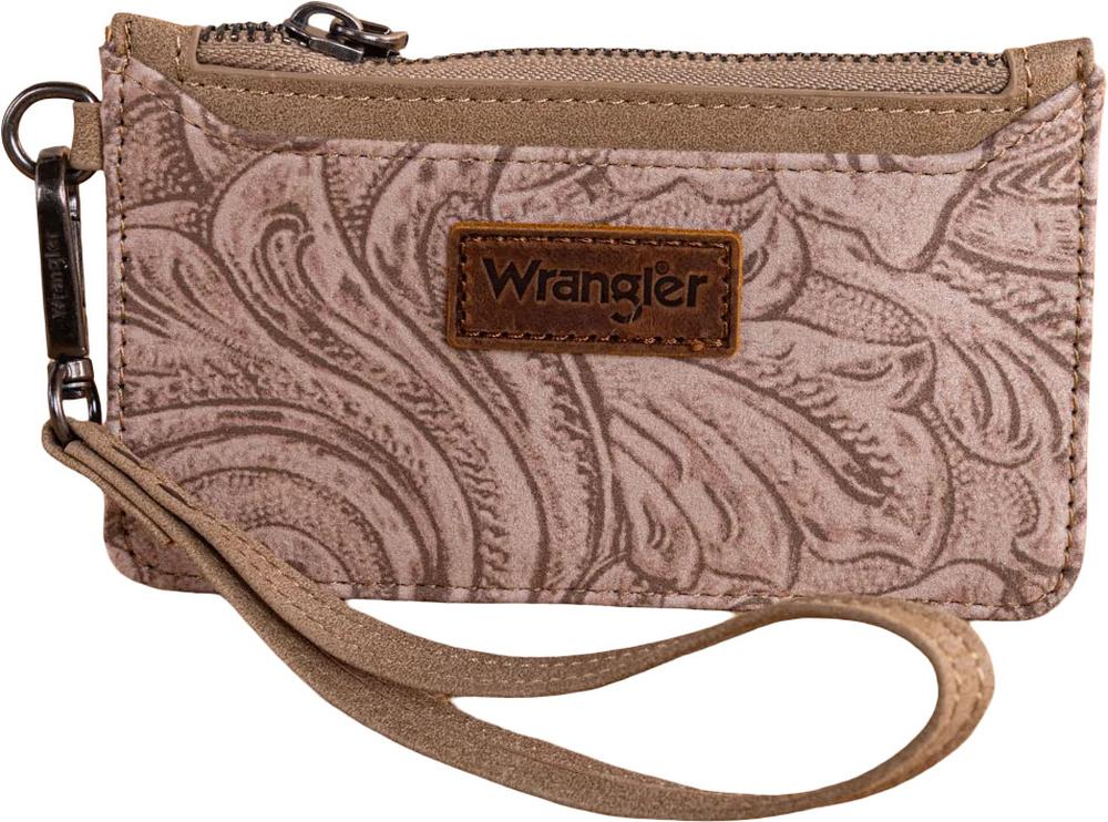 Wrangler - Womens Vintage Floral Velvet Printed Mini Zip Card Case Wristlet - Image 10