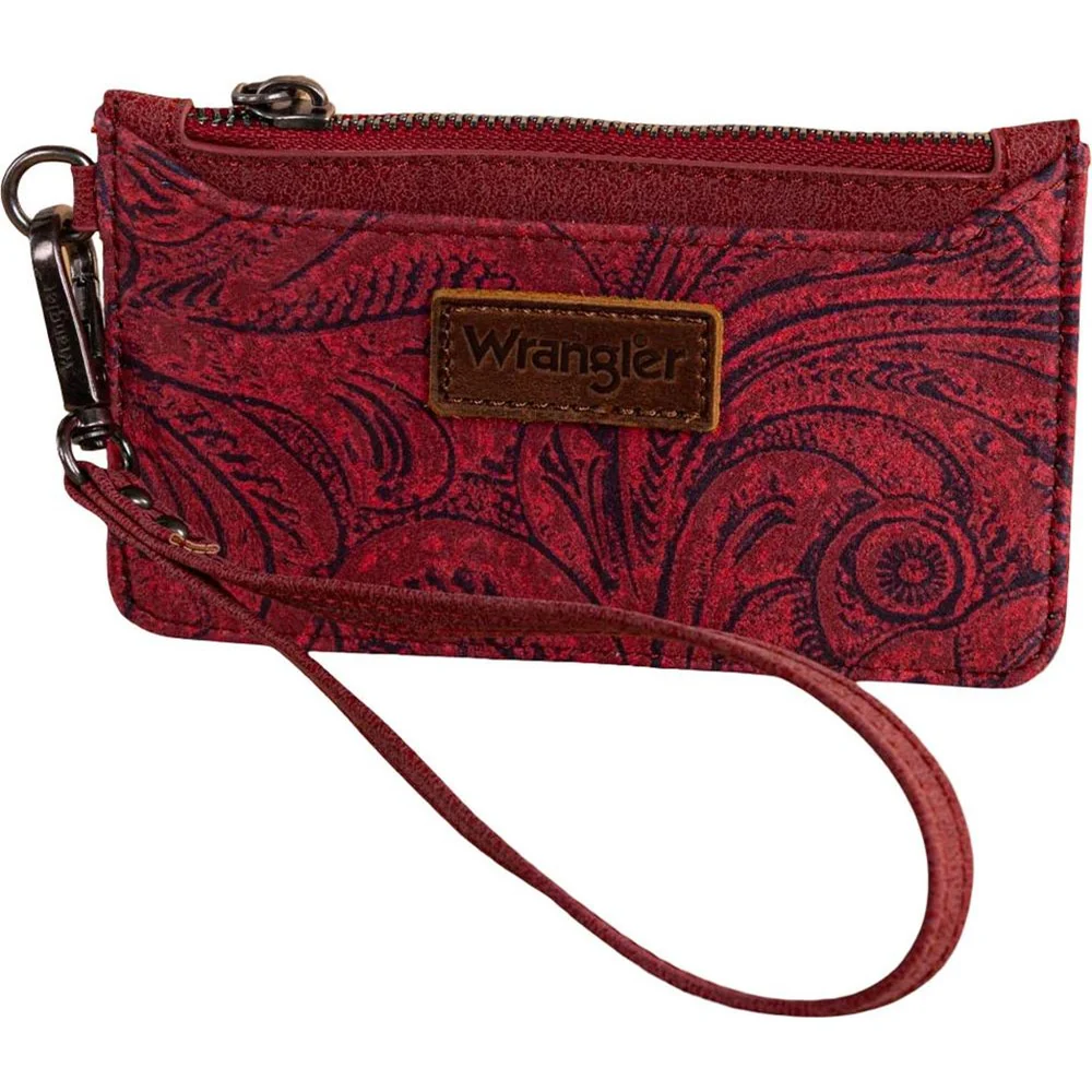 Wrangler - Womens Vintage Floral Velvet Printed Mini Zip Card Case Wristlet - Image 3