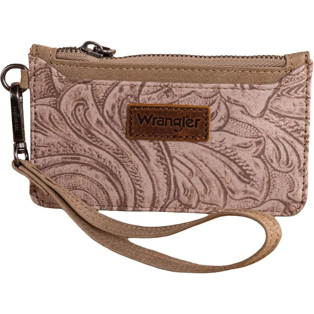 Wrangler - Womens Vintage Floral Velvet Printed Mini Zip Card Case Wristlet - Image 5