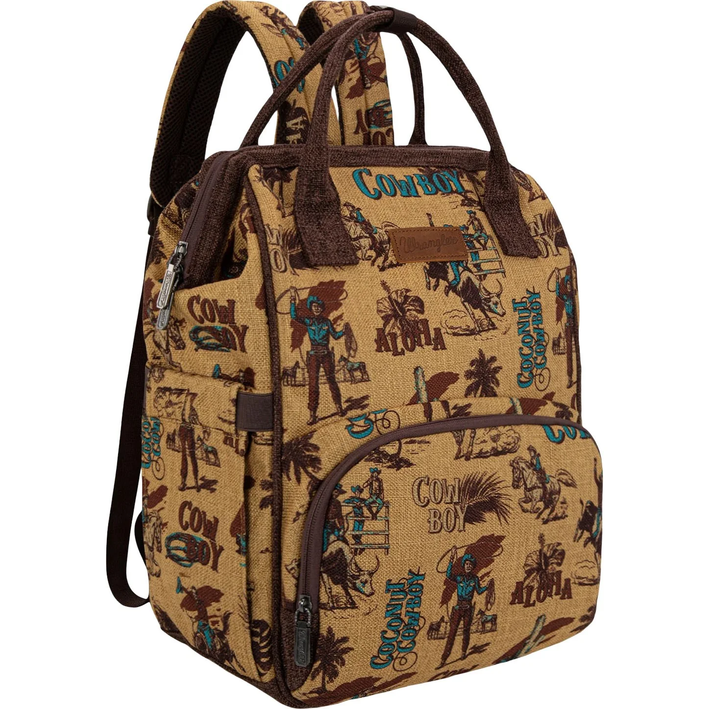 Wrangler - Womens Vintage Retro Cowboy Cool Print Backpack - Image 2