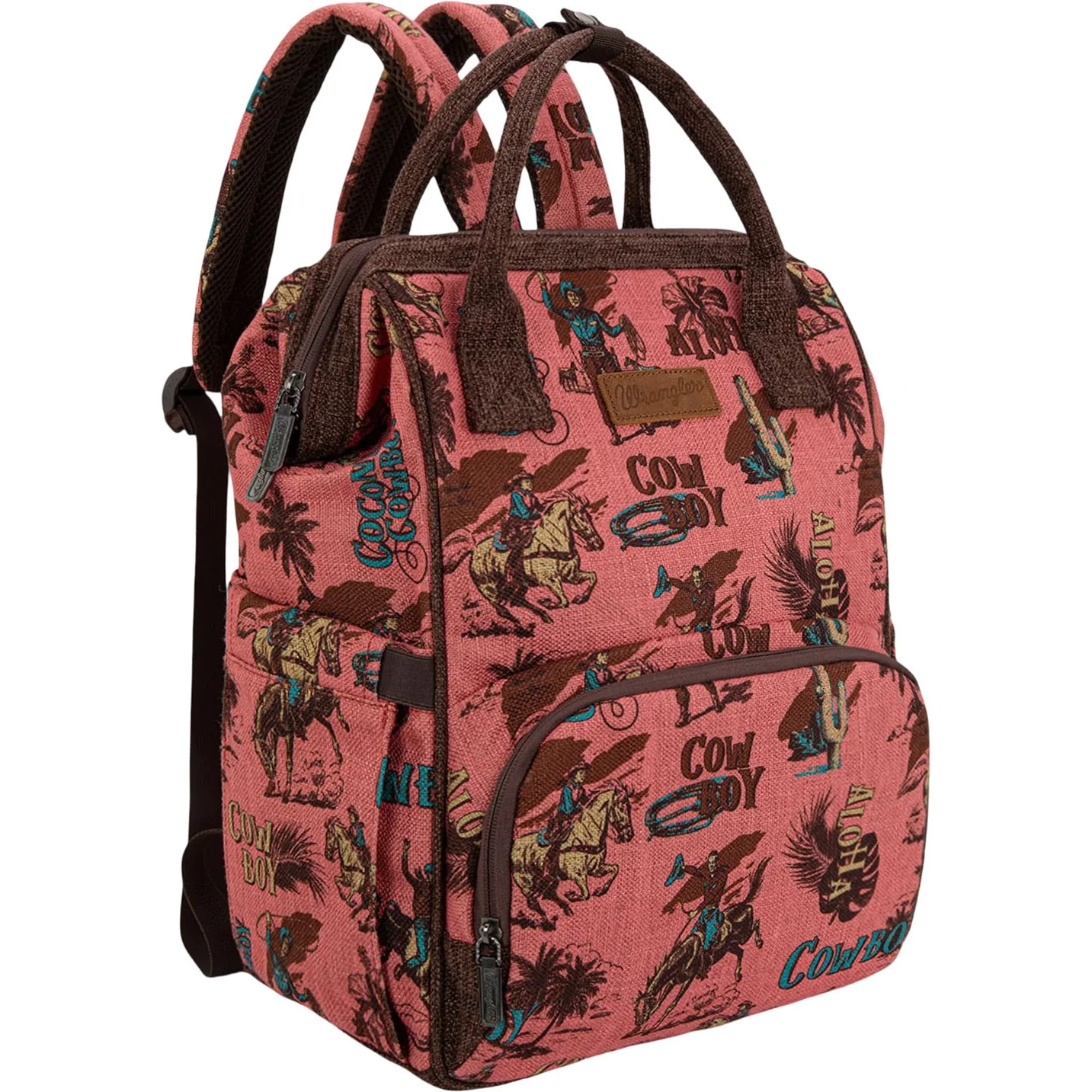 Wrangler - Womens Vintage Retro Cowboy Cool Print Backpack - Image 3