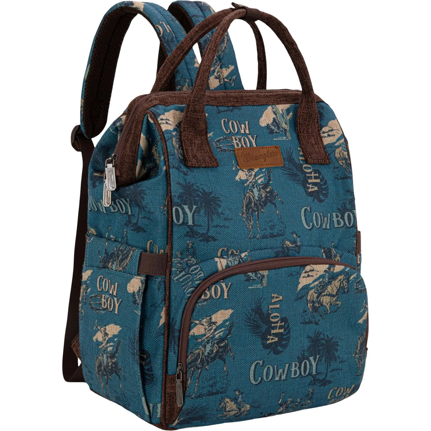 Wrangler - Womens Vintage Retro Cowboy Cool Print Backpack - Image 4