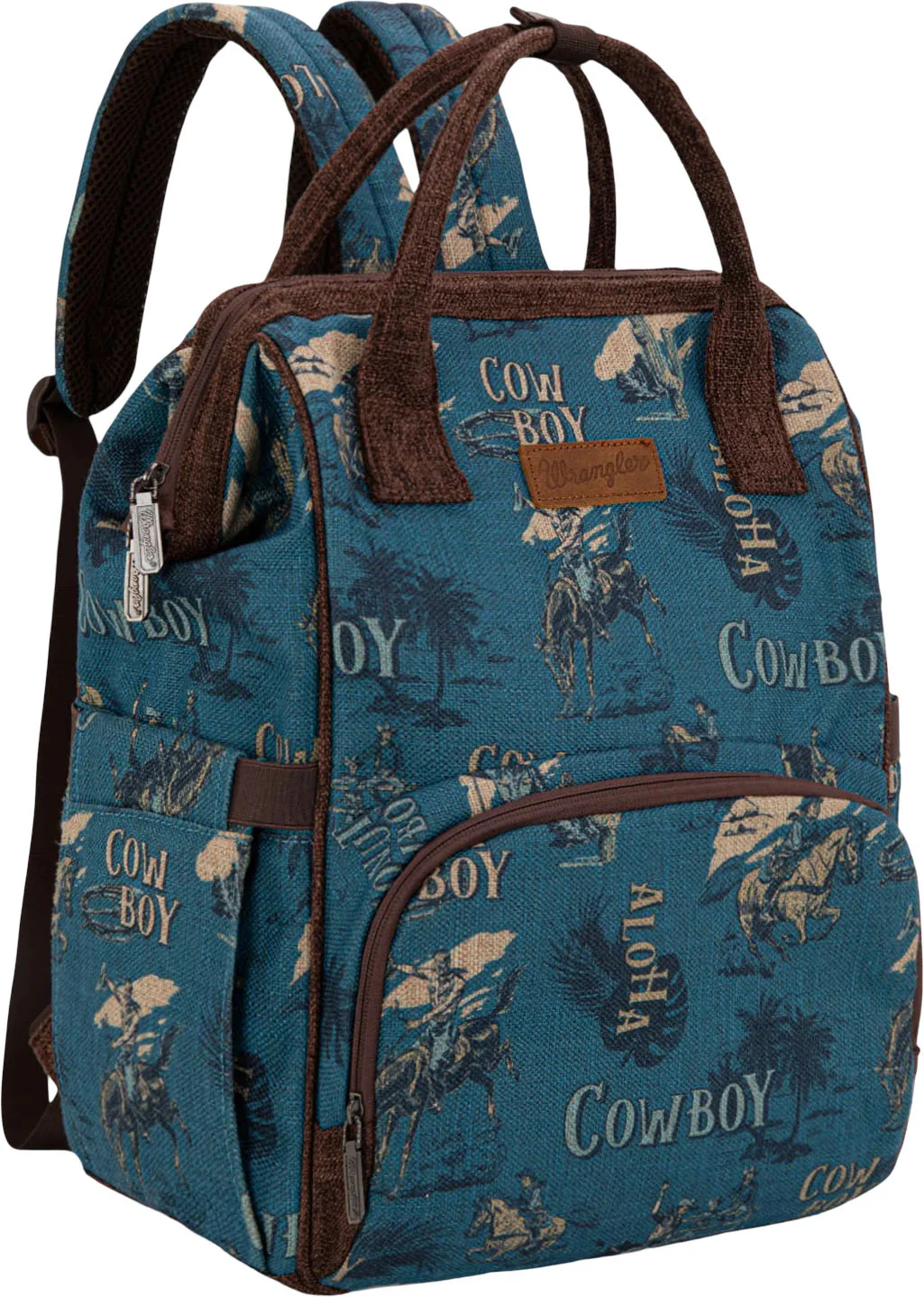Wrangler - Womens Vintage Retro Cowboy Cool Print Backpack - Image 9