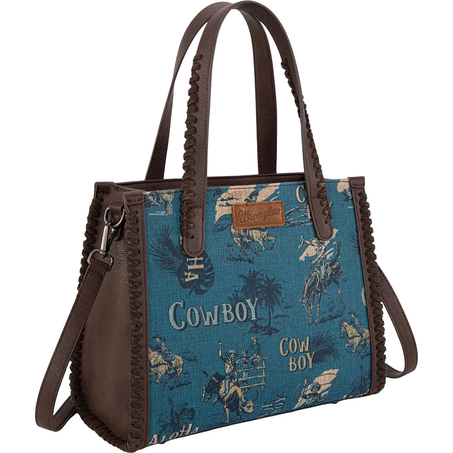 Wrangler - Womens Vintage Retro Cowboy Cool Print Concealed Carry Satchel/Crossbody Bag - Image 4